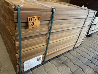 Ca. 168x Guyana Teak Planken Geschaafd, 25x145mm, lengte 125cm